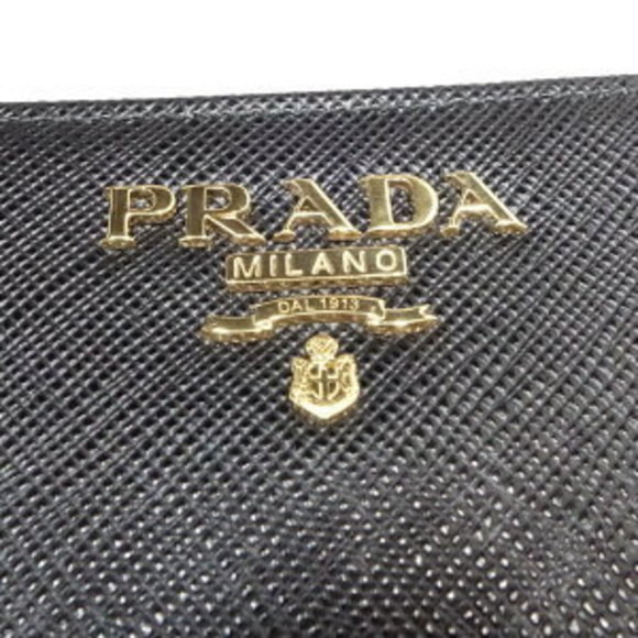 PRADA wallet bi fold saffiano leather Nero Black - Picture 2 of 6